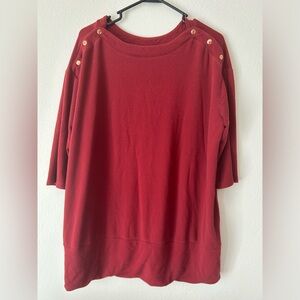 Isabel Maternity XL Red 3/4 Sleeve Shirt